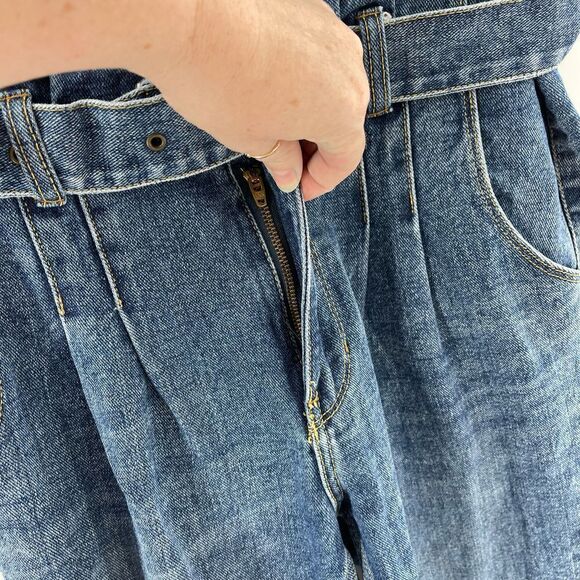 Initial J jeans paper bag waist high rise tapered leg medium 8 10 - Picture 9 of 12